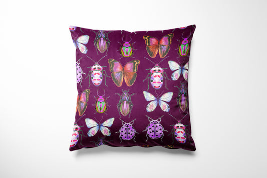 Insecta Plum Cushion Cover