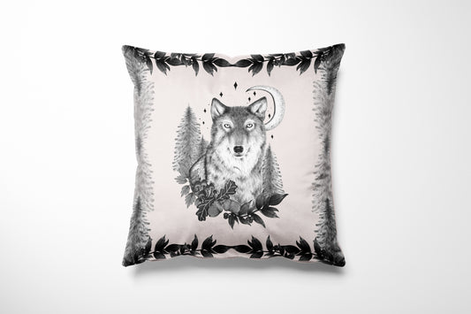 Grey Wolf Pastel Stone Cushion Cover