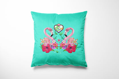 Flamingo Dark Seafoam Cushion Cover