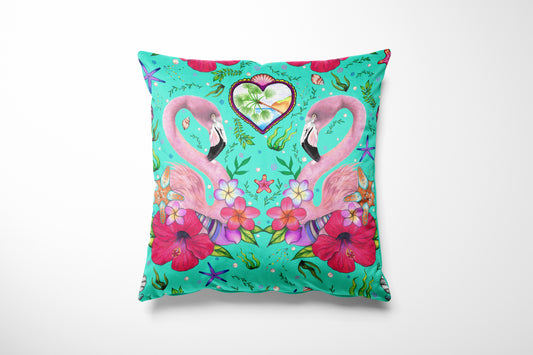 Flamingo Dark Seafoam Cushion Cover